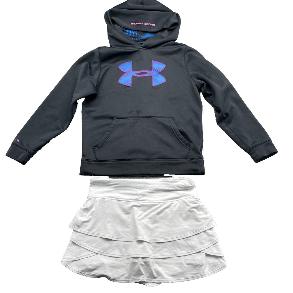 Under Armour/ Athleta Activewear Youth Girls M/XL Hoodie Tennis Skirt Sportswear